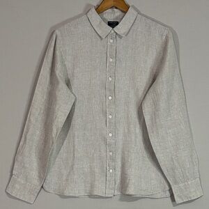 Baird McNutt Irish Linen for J.Crew Wren Slim Fit Button Up Shirt Size 14